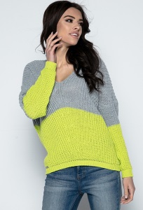 Женский двухцветный свитер Fobya F490
