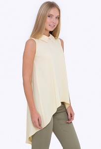 Купить асимметричную блузка жёлтого цвета в интернет-магазине недорого Emka b 2246/bixi - Malinka-fashion.ru