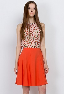 Яркая оранжевая летняя юбка Emka Fashion 606-safran