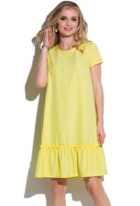 Жёлтое летнее платье с воланом Donna Saggia DSP-276-47