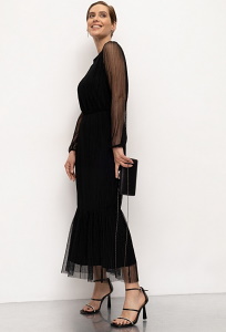 Приталенное платье классического чёрного цвета Emka PL1249/malora