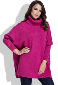 Теплый свитер с высоким воротом яркого цвета Fimfi I217