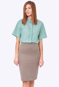 Офисная юбка песочного цвета Emka Fashion 663/lidiya