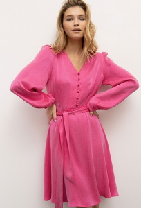 Романтичное платье ярко-розового цвета Emka PL1231/pembe