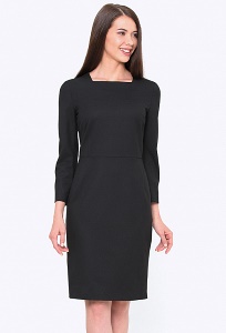 Изящное платье-футляр черного цвета Emka PL696/almaza