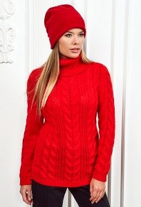 Женский свитер красного цвета Andovers Z299