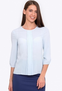 Женская блузка с рукавом 3/4 голубого цвета Emka b 2170/cameron