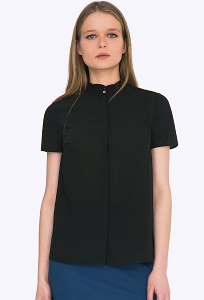 Классическая блузка благородного черного оттенка Emka B2243/tracey