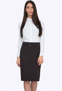 Тёмно-коричневая офисная юбка Emka S369/marione