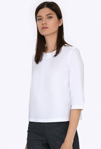 Белая хлопковая блузка Emka B2221/amina