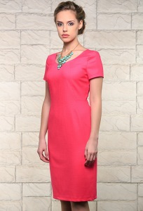 Розовое льняное платье Issi 171526
