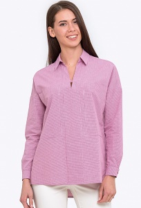 Летняя блузка из хлопка с рубашечным воротником Emka b 2222/rabi