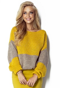 Яркий двухцветный свитер Fimfi I302