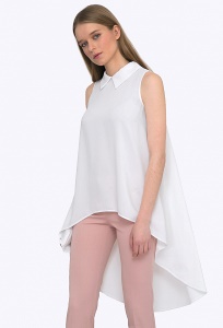 Лёгкая летняя блуза с асимметричным низом Emka B2246/anet