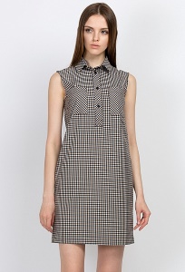 Платье-рубашка в мелкую клетку Emka Fashion PL-493/kira