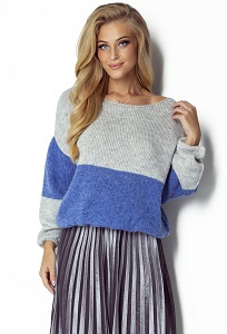 Двухцветный свитер oversize Fimfi I302