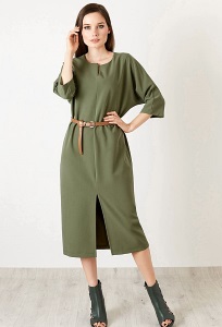 Зелёное трикотажное платье TopDesign B20 008