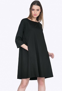 Чёрное платье-трапеция Emka PL765/agrafena