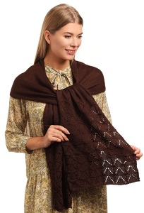 Женский шарф шоколадного цвета Landre Женевьев