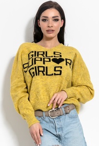 Свободный свитер жёлтого цвета Fimfi I315