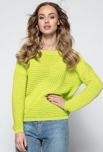 Женский свитер лаймового цвета Fimfi I237