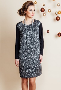 Платье из серебристой ткани TopDesign Festive NB6 21