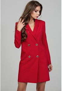 Красное двубортное мини-платье Donna Saggia DSP-305-56