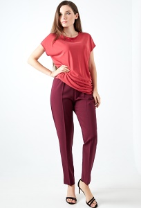 Женские брюки бордового цвета TopDesign Premium PA20 17
