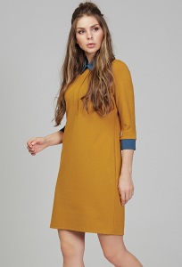 Платье с контрастными манжетами и воротничком Donna Saggia DSP-291-5t