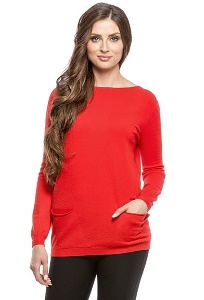 Красный джемпер с карманами Conso Wear KWJS160722