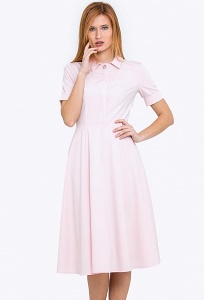 Розовое платье с рубашечным воротом Emka PL-572-1/djuana