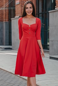 Коктейльное платье красного цвета Dona Saggia DSP-351-13