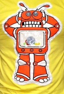 Мужская футболка TV Robot (спецэффект Hand Made)