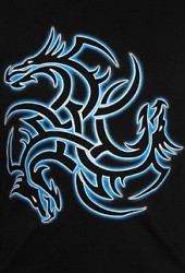 Клубная мужская футболка Тату дракон (Светится в темноте и ультрафиолете)