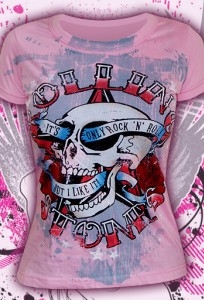 Розовая женская футболка "Rock N Roll"