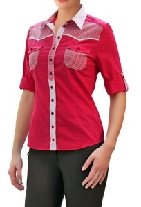 Розовая блузка с коротким рукавом | Б863-1711-1714