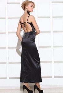 Черное платье с открытой спиной Apple Dress "Raphaela"