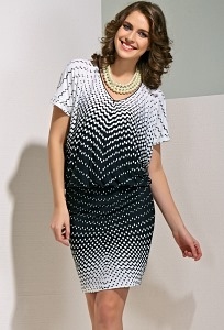 Черно-белое летнее платье TopDesign A4 039