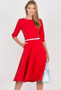 Платье красного цвета Emka Fashion PL-407/joanna