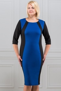Чёрно-синее платье Rosa Blanco 33049
