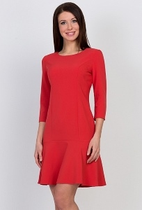 Красное короткое платье Emka Fashion PL-442/rozmari