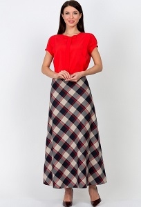 Длинная юбка в клетку Emka Fashion 314-agniya
