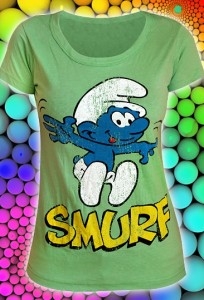 Салатовая женская футболка Smurf