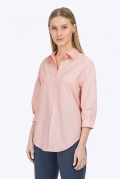 Светло-розовая блузка-рубашка из хлопка Emka B2294/amicus
