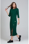 Длинное зелёное платье из трикотажа Donna Saggia DSP-287-44t