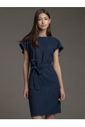Тёмно-синее платье в полоску Emka PL1058/rubens