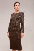 Женское платье из коричневой фактурной ткани TopDesign B7 063
