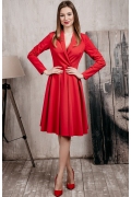 Красное платье из костюмной ткани Donna Saggia DSP-362-56