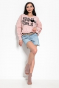 Свободный свитер розового цвета Fimfi I315