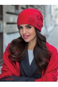 Женская двойная шапка красного цвета Kamea Lukrecja